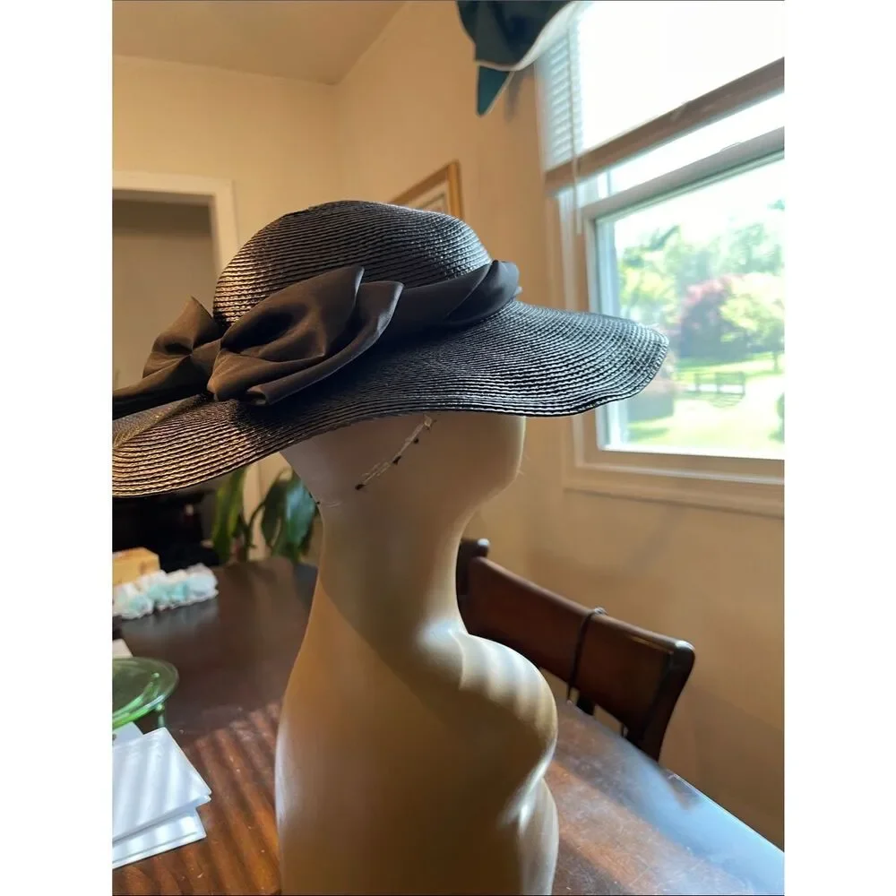 Unbranded Vintage Classic Black Wide-Brim Women's Sun Hat